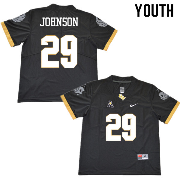 Youth #29 Keenan Johnson UCF Knights College Football Jerseys Sale-Black - Click Image to Close